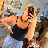 Brown Coconut Shell Statement Necklace with Gold Accent Bead
