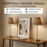 Rechargeable Woven Shade Table Lamp