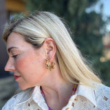 Hoop Earrings - Medium - Gold-Plated Balls - Naomi