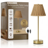 Rechargeable Woven Shade Table Lamp