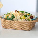 Rattan Square Baker Basket with Pyrex Dish