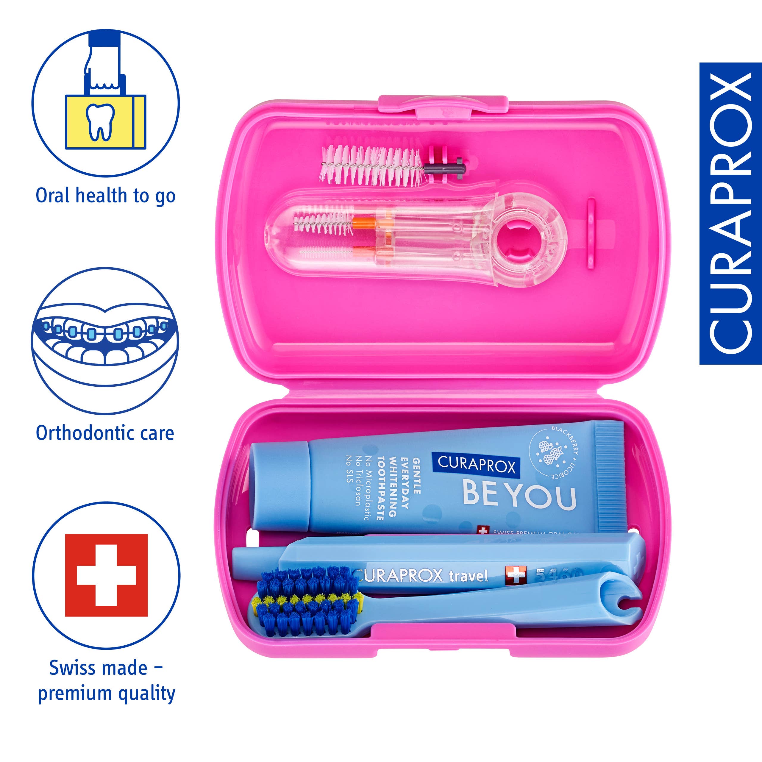 Curaprox Ortho Travel Set, pink