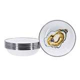 Golden Rabbit Enamelware Set of 6 Oyster Tasting Dishes