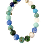 Dora Chunky Beaded Necklace - Blue Mix