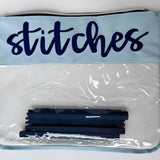 "Stitches" Embroidered Needlepoint Project Bag