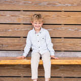 Flagler Boys Fishing Shirt Olive & White Plaid