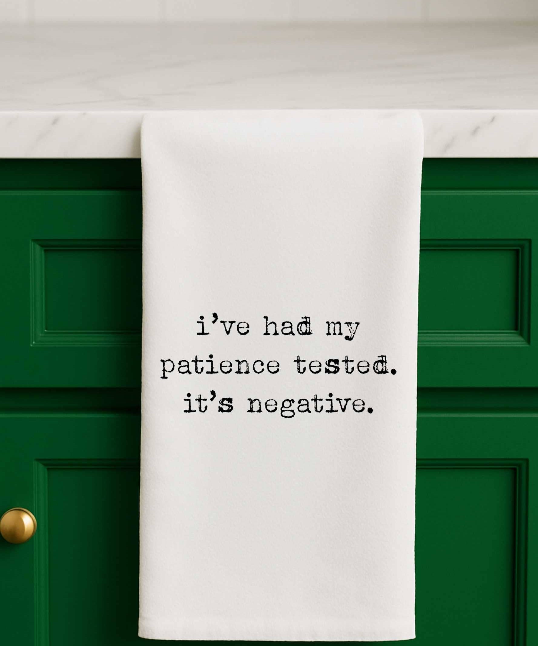 *NEW Funny Towel Patience Tested Negative Gift Towel