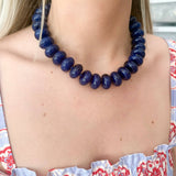 Bailey Chunky Beaded Necklace- Navy