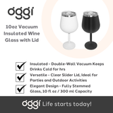 Wine Glass - Double Wall Vacuum Insulated Steel - 10oz/300ml