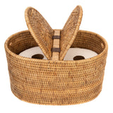 Oval Rattan Double Tissue Roll Box