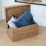 Rattan Rectangular Hinged Storage Chest