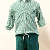 Carter Oxford Boys Shirt Green Check 
