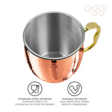 Moscow Mule Mug - Hammered Stainless Steel (530 ml, 18 oz)