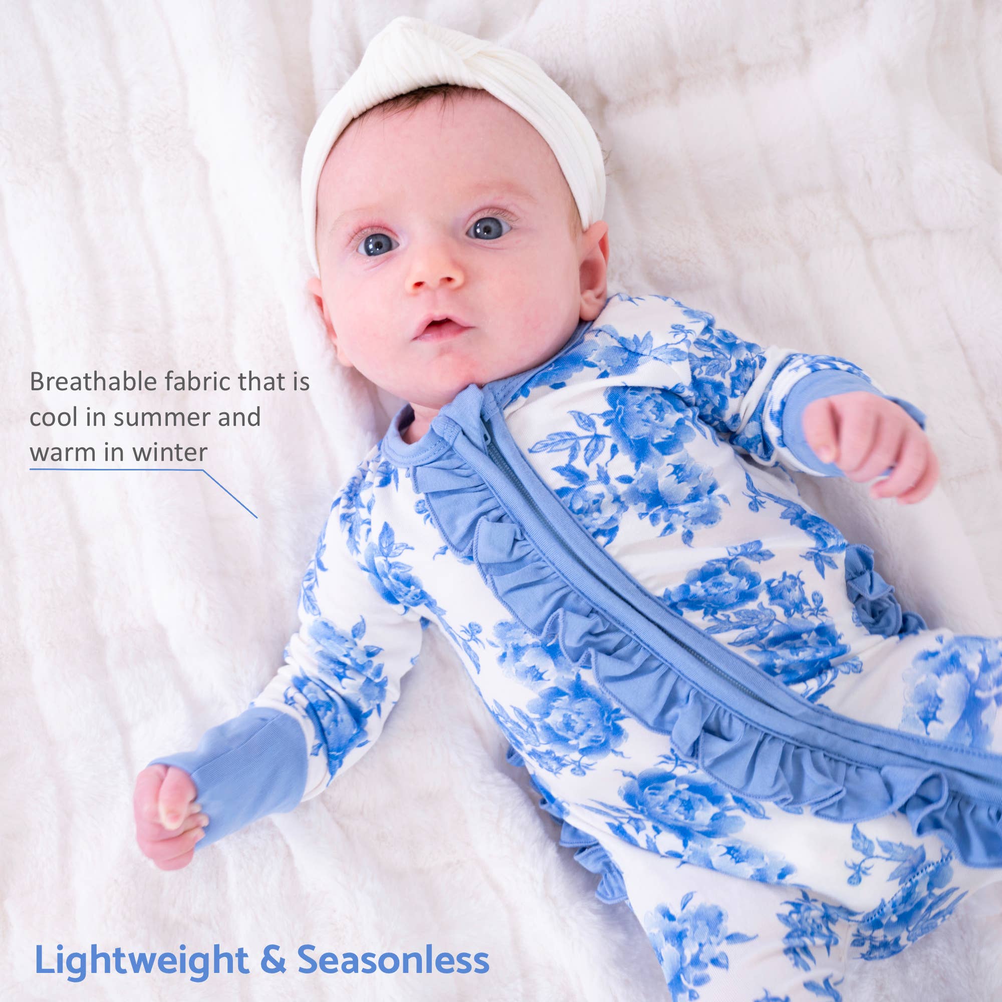 Bamboo Baby Convertible Zipper Pajama Peony For Your Thought