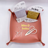 Pink Bits & Bobs Needlepoint Valet Tray | Snap Tray 