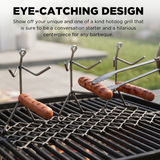 Hot Dog Roaster Stainless Steel Three Man Stick Figure