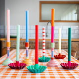 Green Straight Dinner Candles - 25 Units Display | Summer Home Decor |