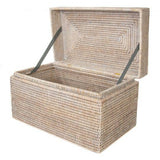 Rattan Rectangular Hinged Storage Chest