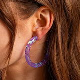 *ON SALE* Confetti Hoop Earrings - Assorted Colors - Each