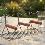 Hot Dog Roaster Stainless Steel Three Man Stick Figure