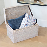 Rattan Rectangular Hinged Storage Chest