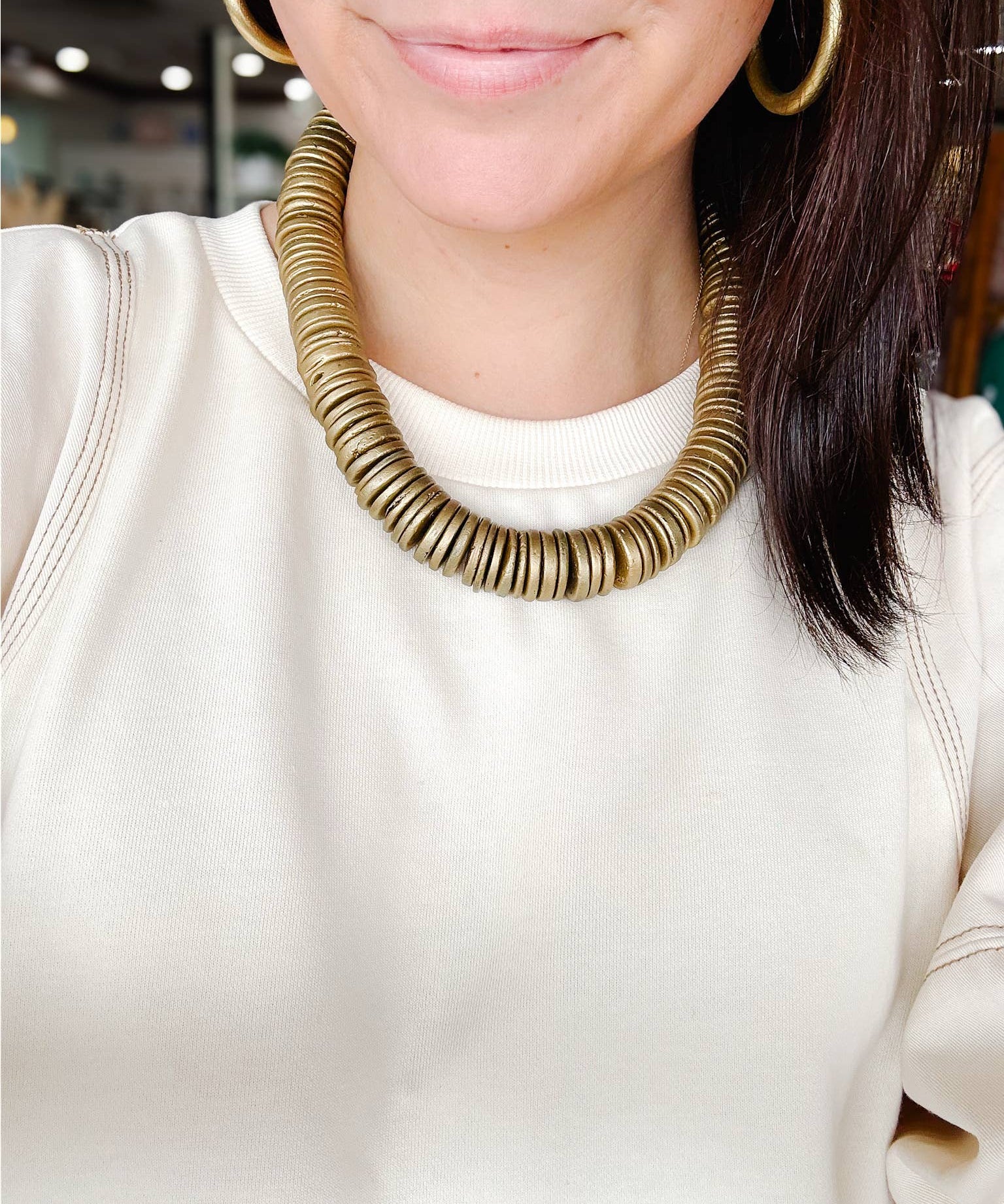 Gold Chunky Statement Necklace
