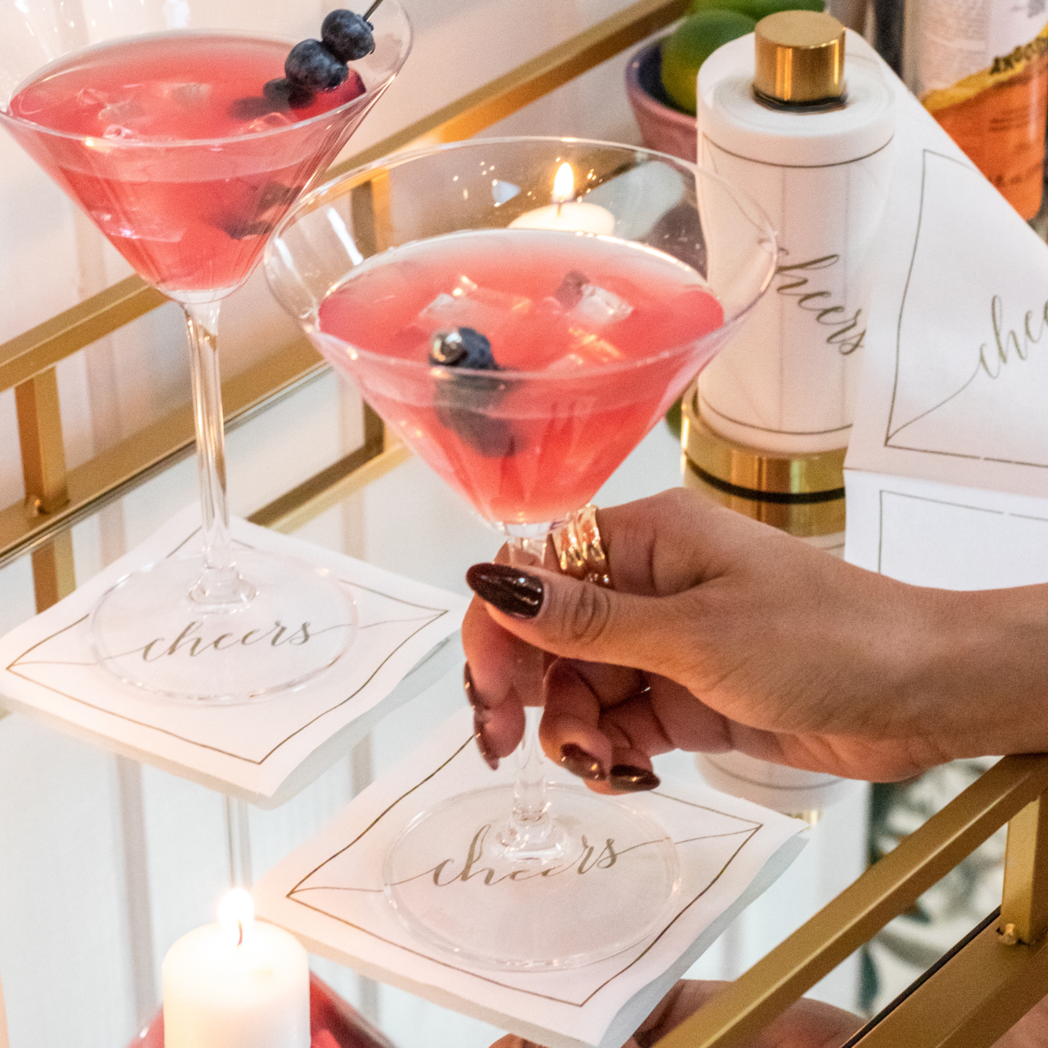 Cocktail Napkins | Golden Salute Disposable Cotton